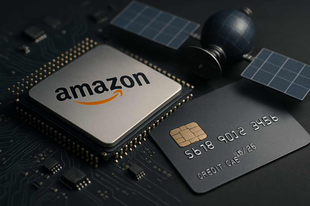 Amazon (AMZN) กำลังสร้างความได้เปรียบทางการแข่งขันด้วยชิป บัตรเครดิต และดาวเทียม