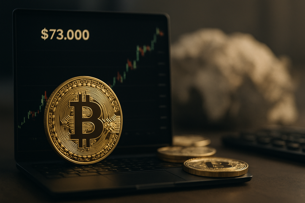 Bitcoin พุ่งทะลุ $73,000 ท่ามกลางการคลี่คลายสถานการณ์ตะวันออกกลางและเงินทุน ETF 350 ล้านดอลลาร์
