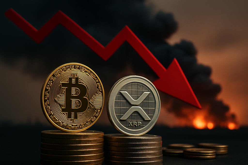 ราคาบิตคอยน์และ XRP ปรับตัวลดลง สัญญาณความวิตกเกี่ยวกับความขัดแย้งในตะวันออกกลาง