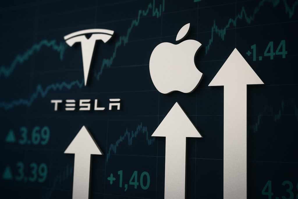 Tesla และ Apple ขึ้นแรงในตลาดหุ้น ส่งสัญญาณบวกให้กับนักลงทุน